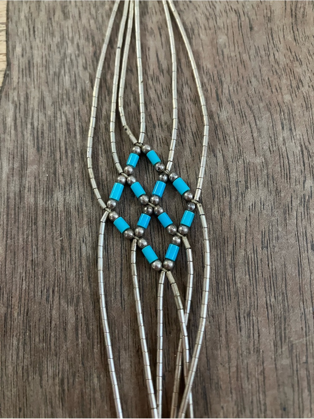 Turquoise and Silver Beaded Necklace - Women Jewelry